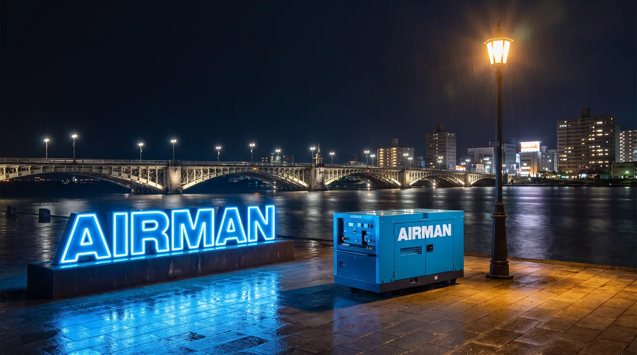 Дизель-генератор и логотип AIRMAN