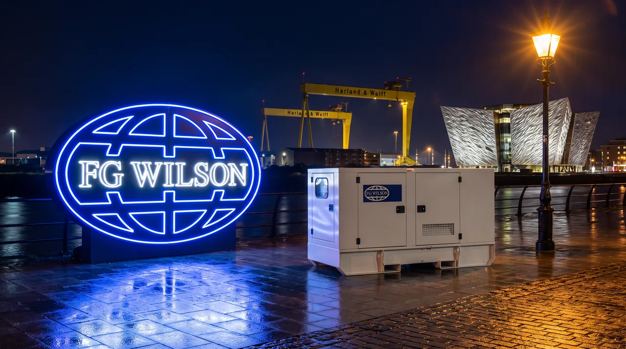 Дизель-генератор и логотип FG Wilson
